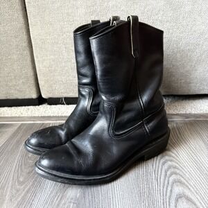 VTG 90s Red Wing Boots 1165 Pecos Boots Feather Tag Leather Black Size 11D Rare